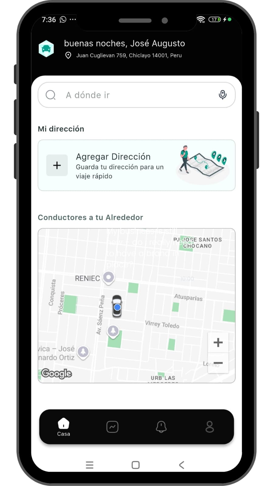 Demo App Pasajeros Taxis SaaS